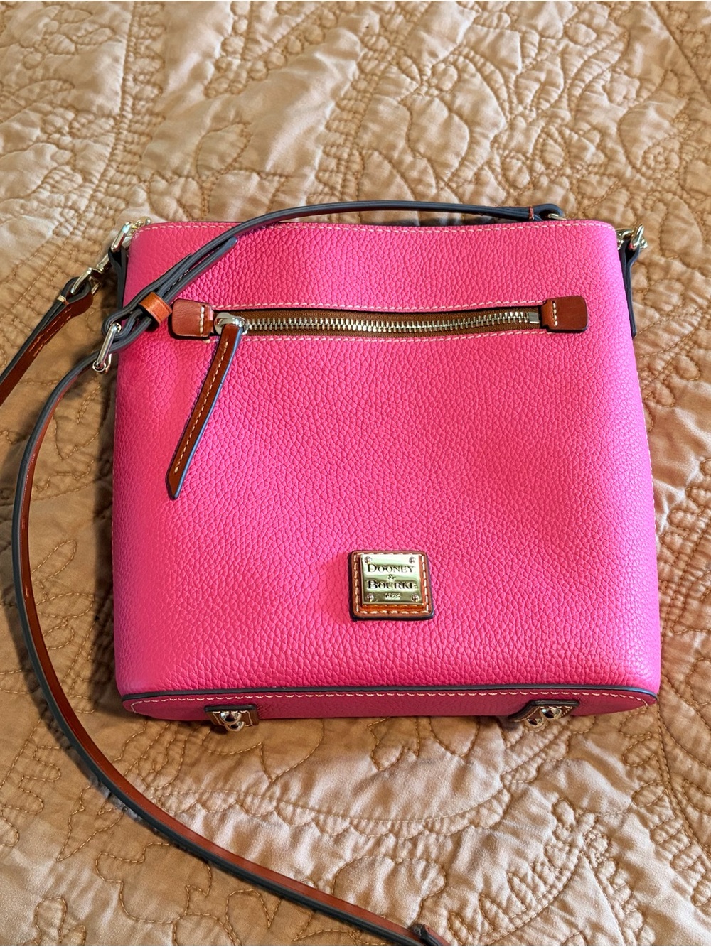 Dooney & Bourke Hot Pink Pebble Leather Crossbody Bag